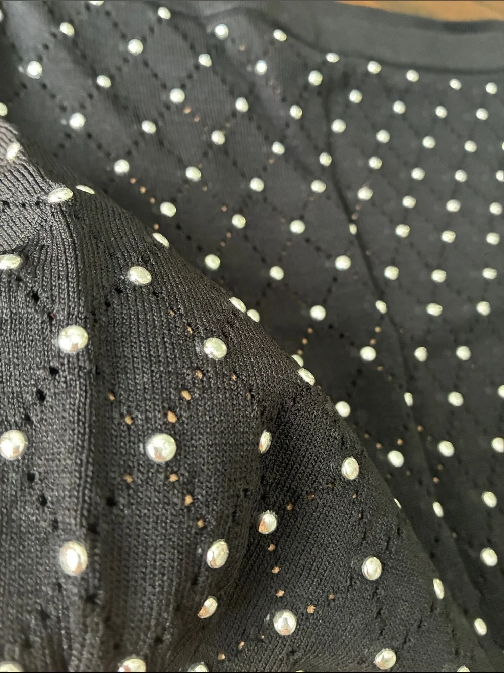 Michael Kors Black Pencil Skirt with Silver Studs